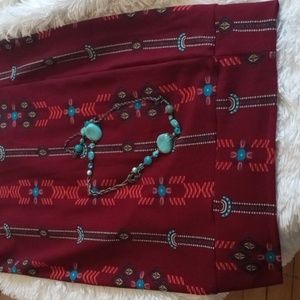 LuLaRoe Burgundy Madison Skirt Midi